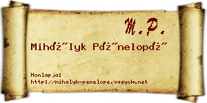 Mihályk Pénelopé névjegykártya